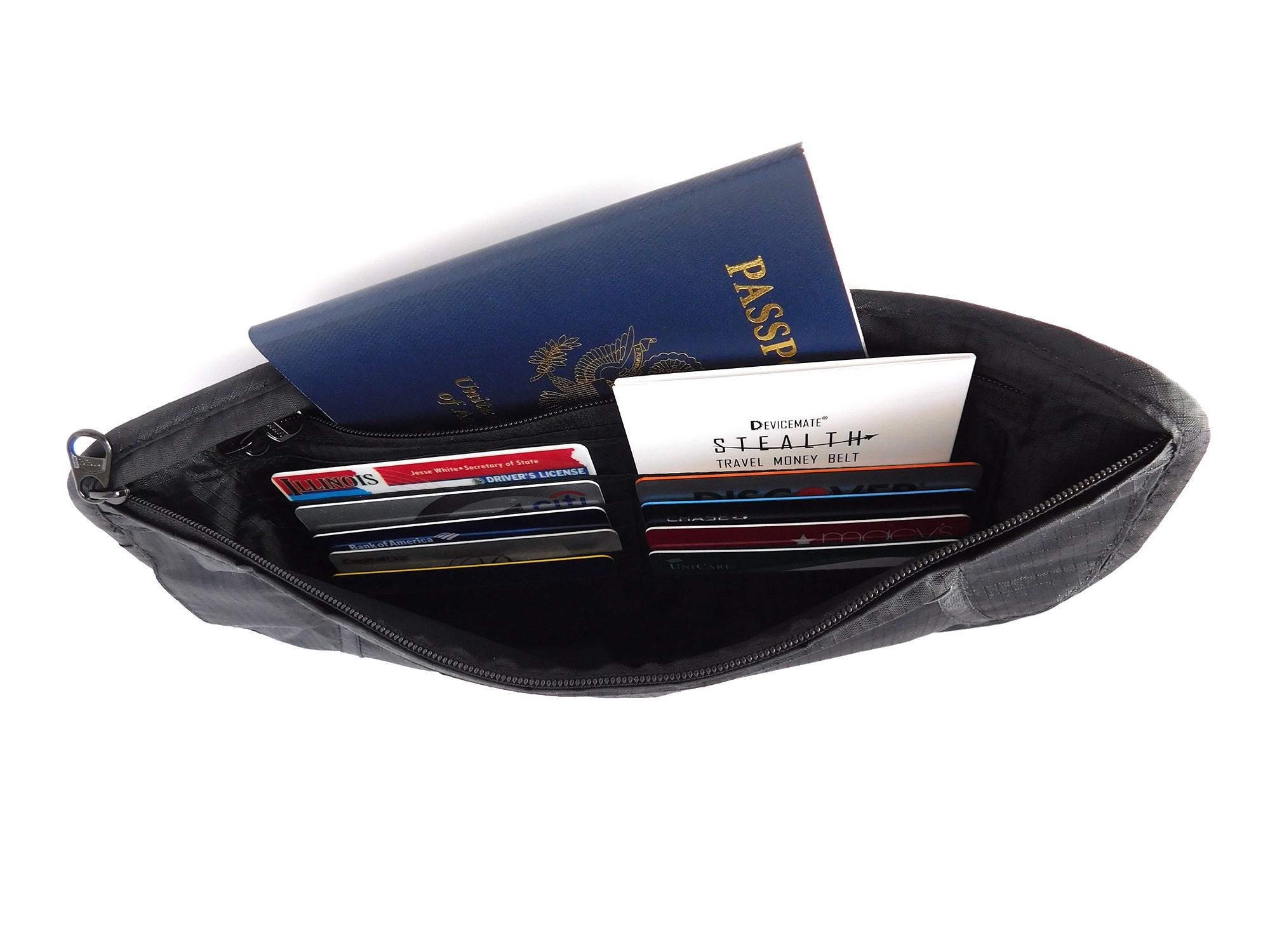 DEVICEMATE® STEALTH Travel Money Belt RFID Block Passport Wallet